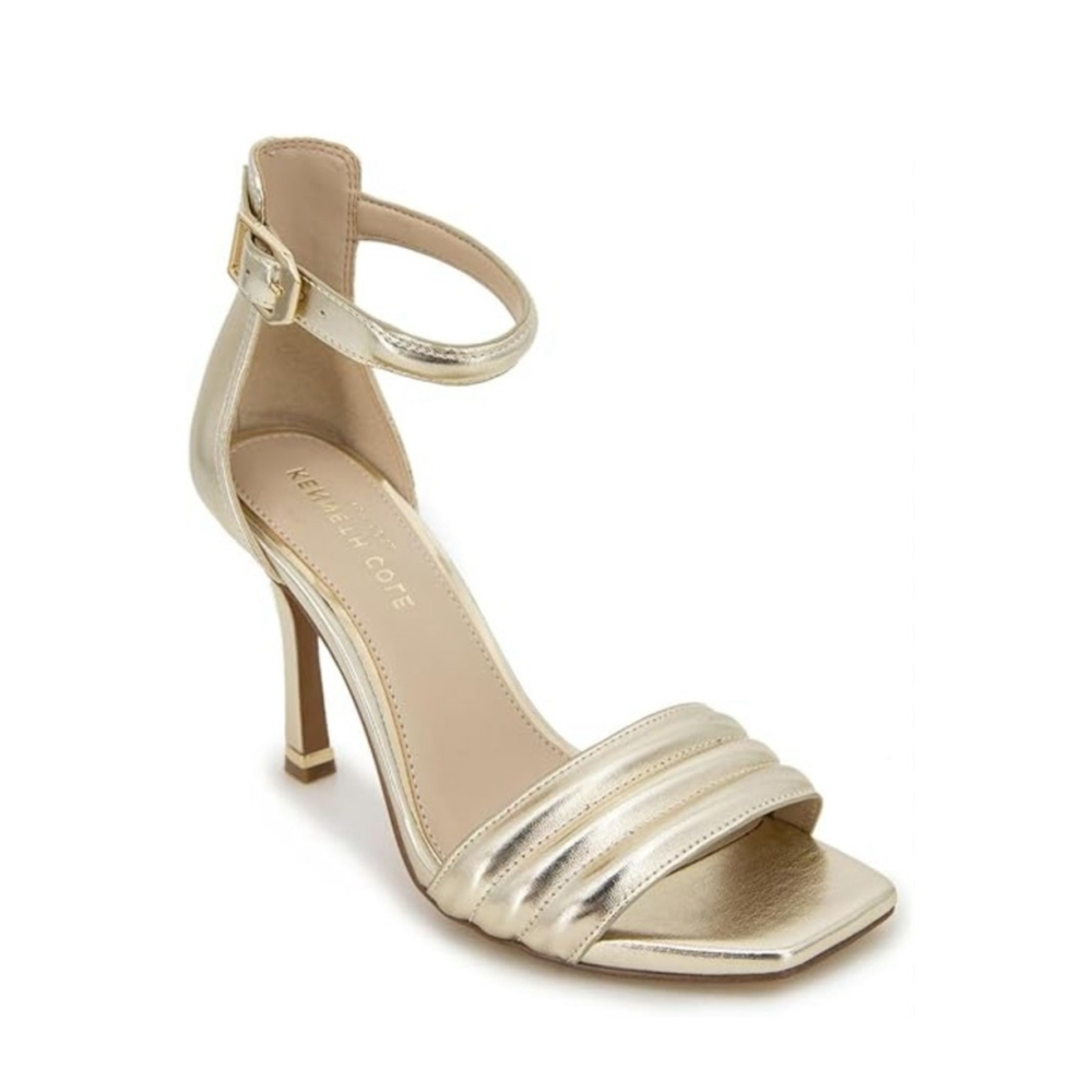 Kenneth Cole Women's Hart Sandals Pumps Stiletto Dress Sandals 7 M Light Gold - Picture 3 of 14